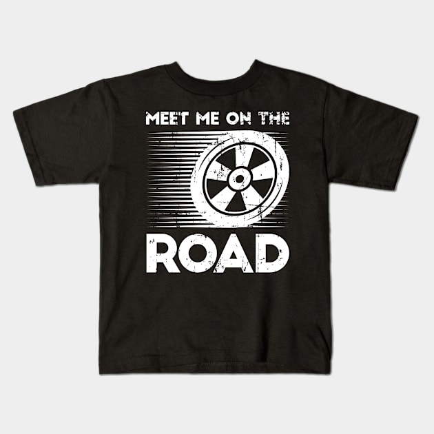 Meet Me On The Road Car Tuning Motorsport Kids T-Shirt by petervanderwalk